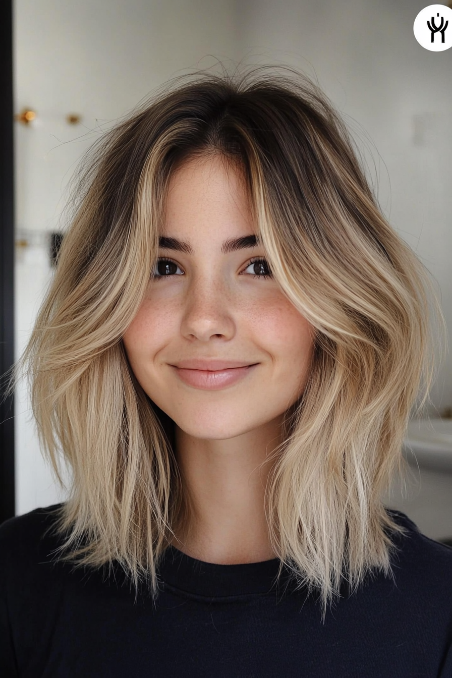 13. Airy Layered Shag in Dark Blonde (Medium Length Shaggy Haircuts) - Medium Length Shaggy Haircuts
