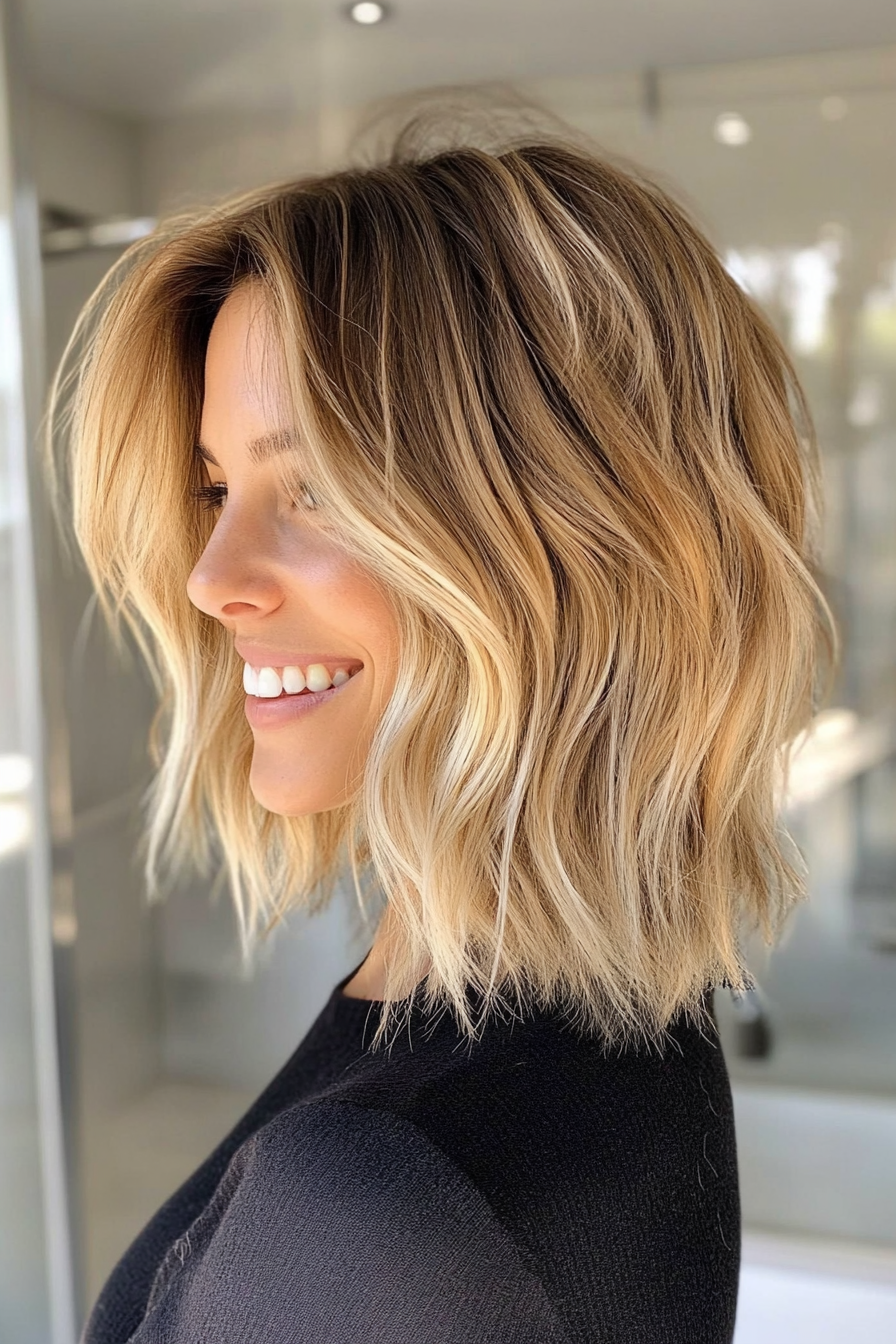 19. Dimensional Shag with Honey Blonde Highlights (Medium Length Shaggy Haircuts) - Medium Length Shaggy Haircuts