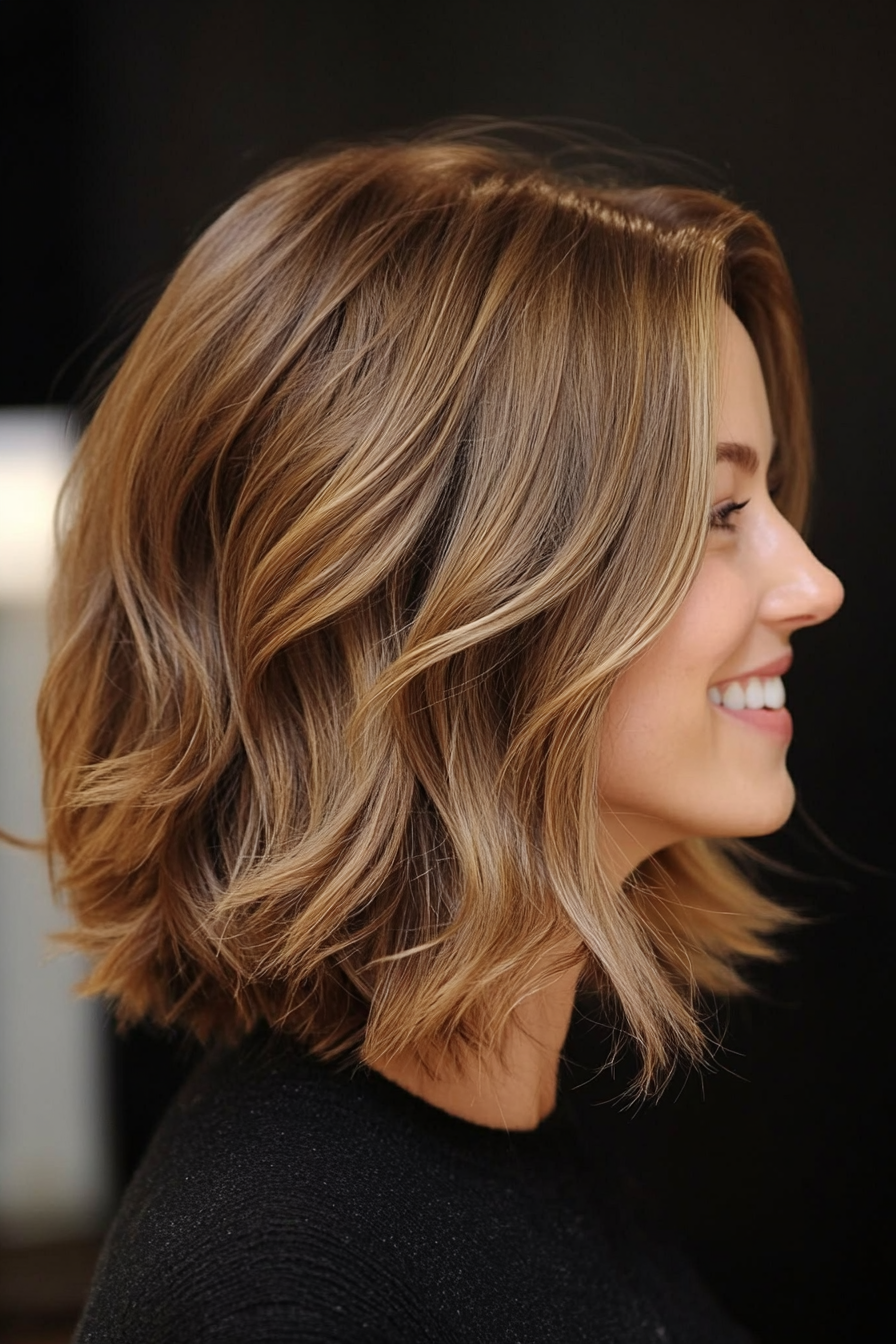 11. Tousled Lob in Cool Ash Brown (Medium Length Hairstyles For Thin Hair) - Medium Length Hairstyles For Thin Hair