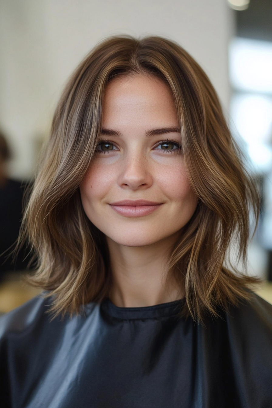 23. Soft Blunt Cut with Light Hazelnut Brown (Medium Length Hairstyles For Thin Hair) - Medium Length Hairstyles For Thin Hair