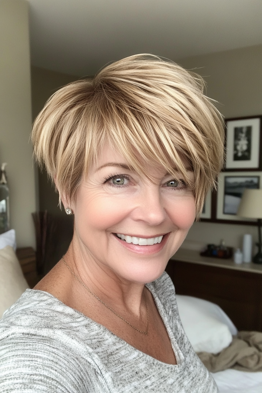12. Golden Blonde Pixie with Soft Layers (Pixie Haircuts For Women Over 60) - Pixie Haircuts For Women Over 60