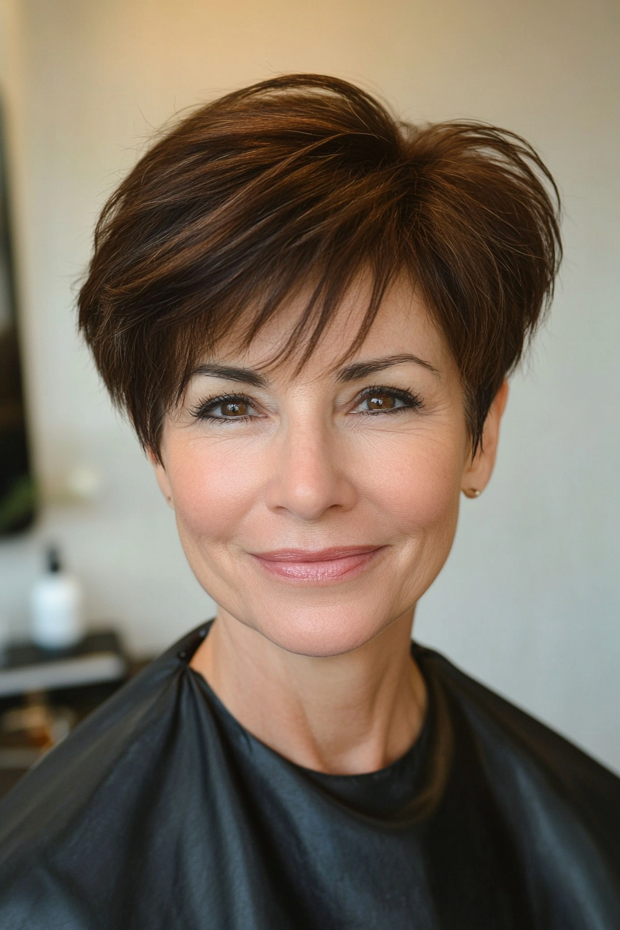 13. Deep Espresso Classic Pixie (Pixie Haircuts For Women Over 60) - Pixie Haircuts For Women Over 60