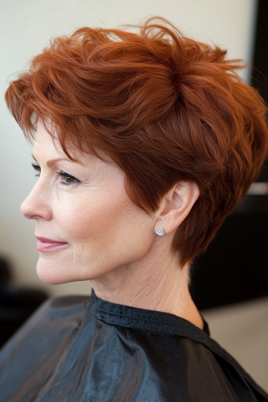 18. Mahogany Layered Pixie with Volume (Pixie Haircuts For Women Over 60) - Pixie Haircuts For Women Over 60