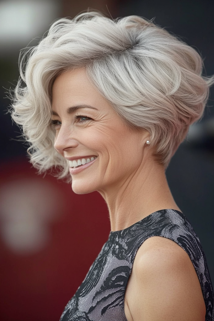 5. Wavy Pixie in Ash Blonde (Pixie Hairstyles For Older Women) - Pixie Hairstyles For Older Women