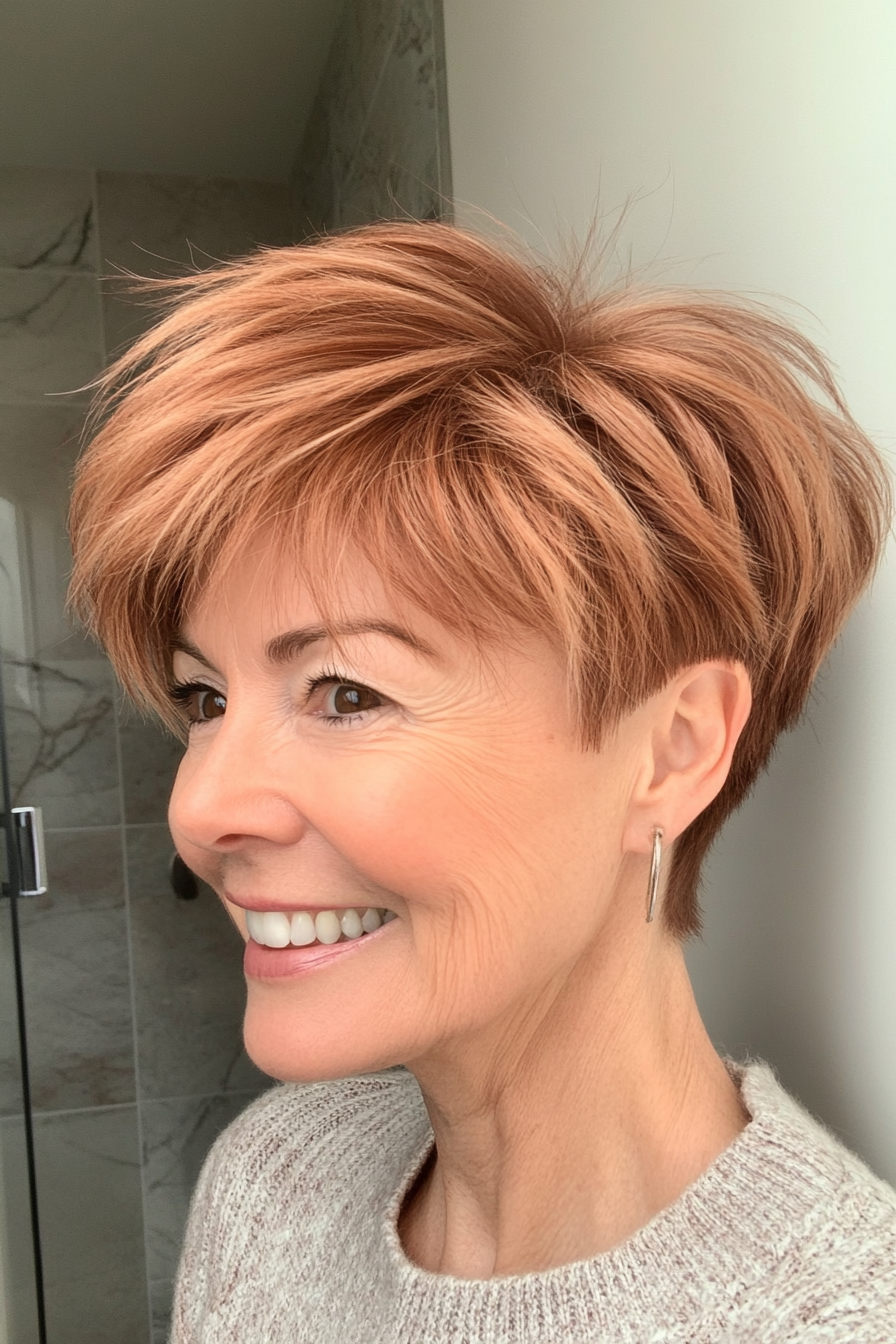 10. Wispy Pixie in Light Auburn (Pixie Hairstyles For Older Women) - Pixie Hairstyles For Older Women