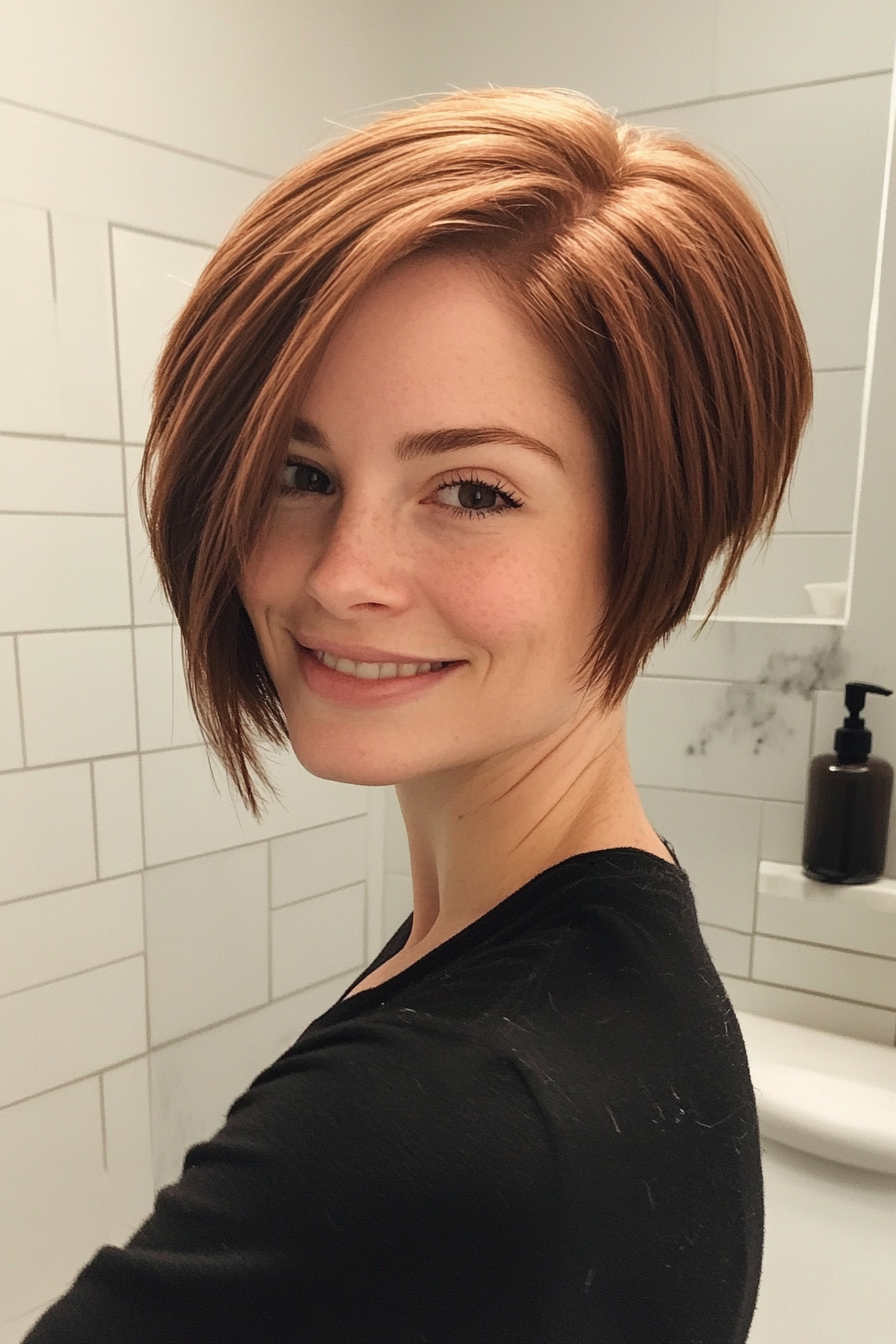 17. Pixie Bob in Warm Chestnut (Pixie Hairstyles For Older Women) - Pixie Hairstyles For Older Women