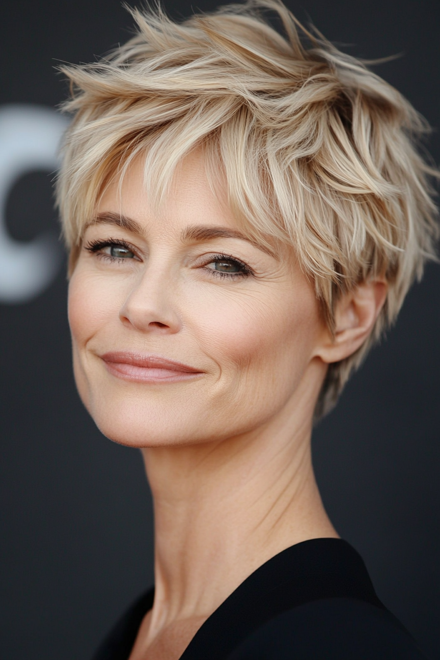 5. Textured Pixie in Sandy Blonde (Short Hairstyles For Older Women With Fine Hair) - Short Hairstyles For Older Women With Fine Hair
