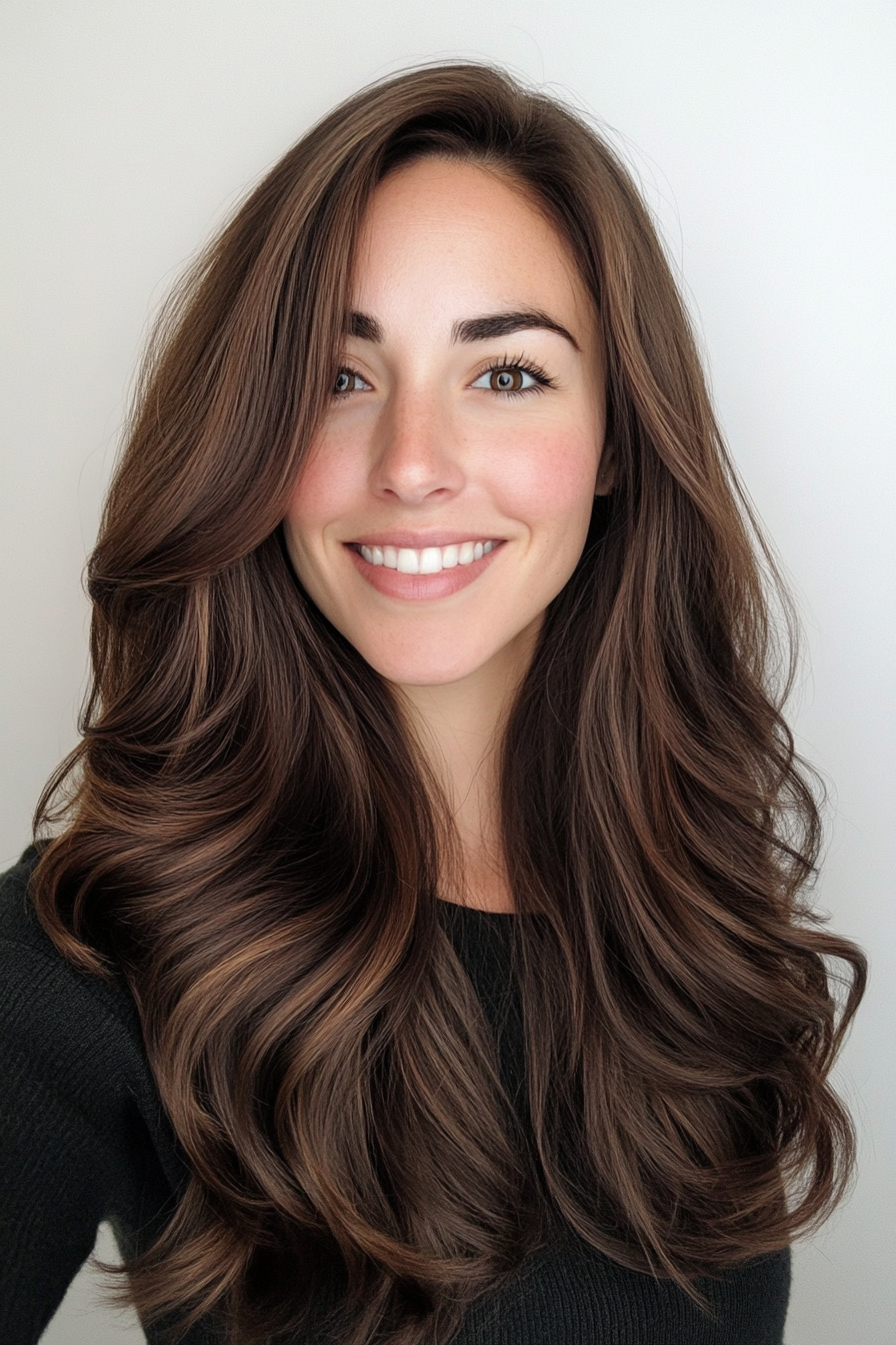 3. Long Flowing Shag in Deep Brown (Spring Haircuts) - Spring Haircuts