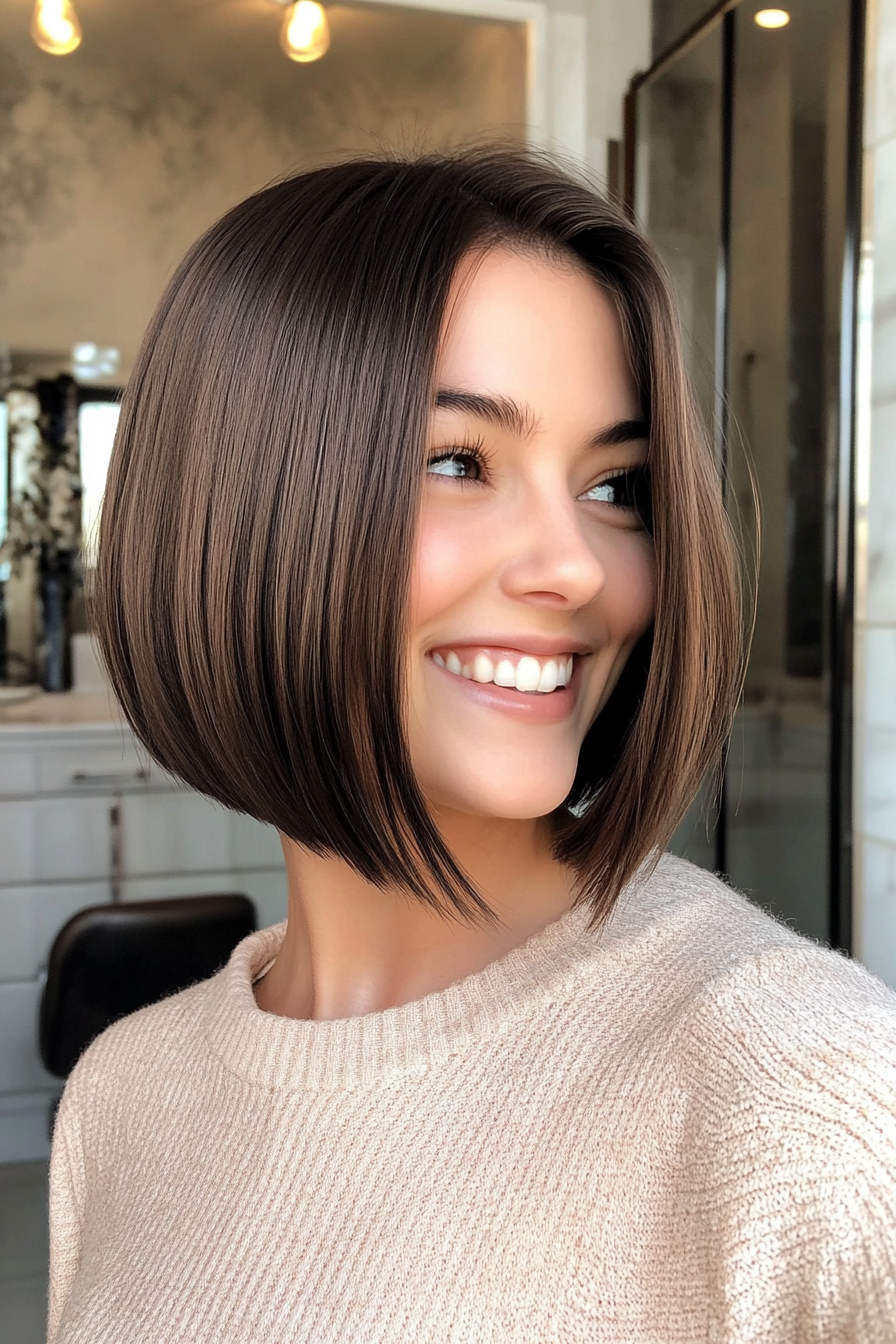 4. Chin-Length French Bob in Cool Espresso (Spring Haircuts) - Spring Haircuts
