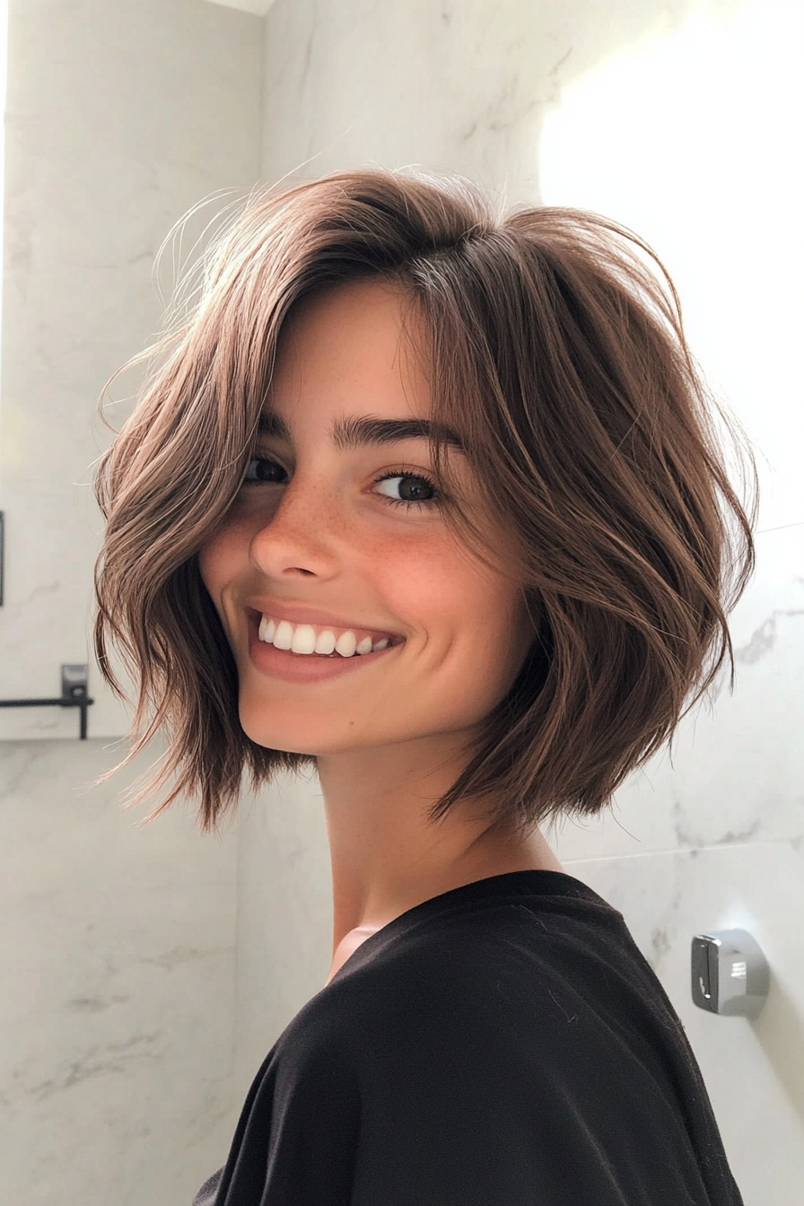 16. Airy Shoulder-Length Bob in Cocoa Brown (Spring Haircuts) - Spring Haircuts