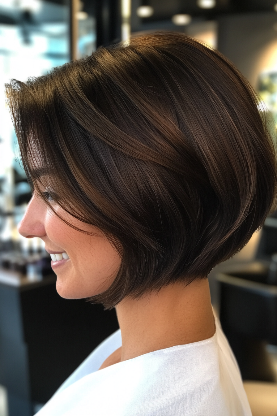 25. Tapered Short Bob in Espresso Brown (Spring Haircuts) - Spring Haircuts