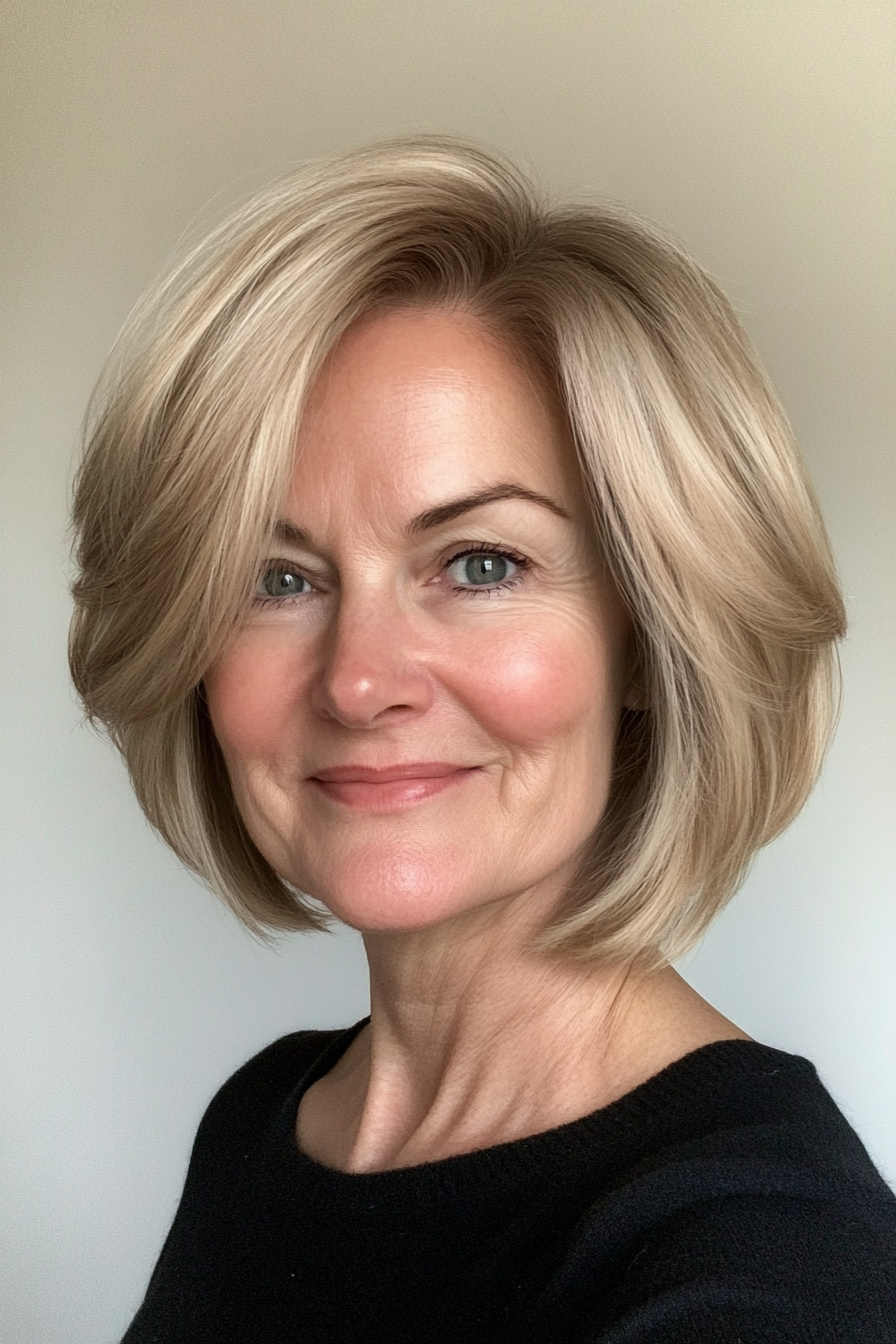 13. Graduated Bob in Soft Golden Blonde (Bob Hairstyles For Women Over 60) - Bob Hairstyles For Women Over 60