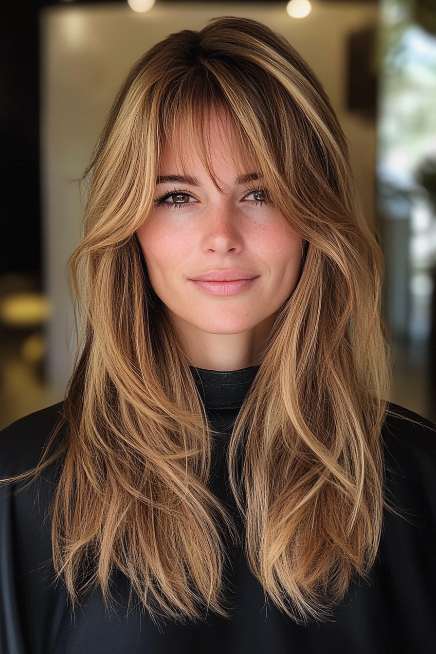 3. Soft Amber Curtain Bangs (70S Haircuts For Women) - 70S Haircuts For Women