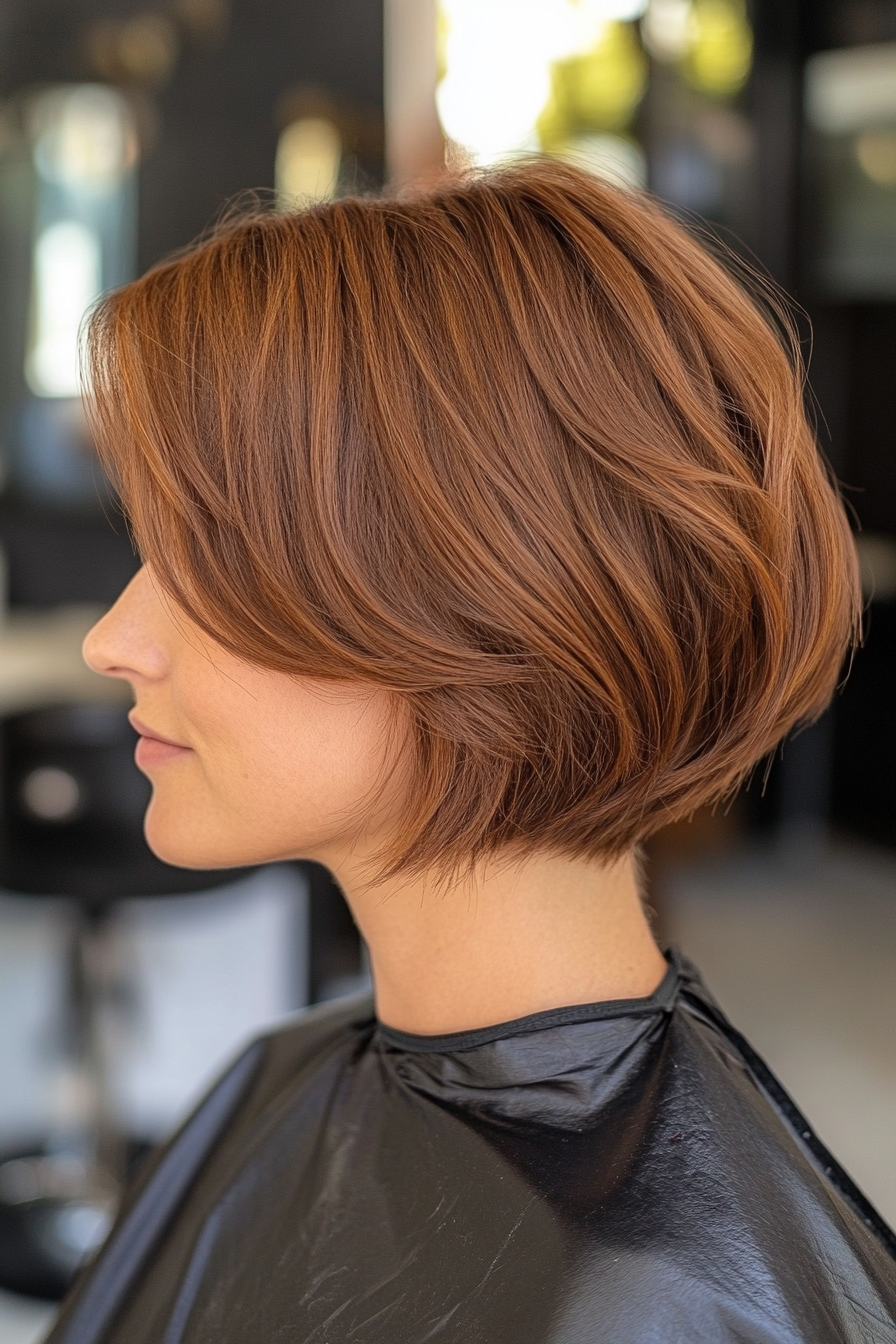6. Warm Cinnamon Layered Bob (70S Haircuts For Women) - 70S Haircuts For Women