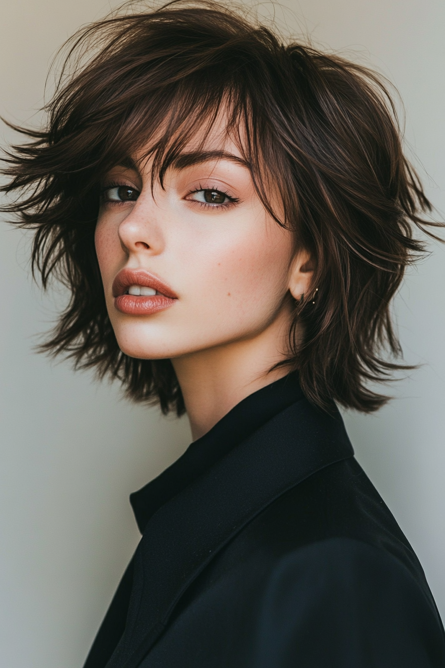 8. Espresso Brown Sleek Mullet (70S Haircuts For Women) - 70S Haircuts For Women