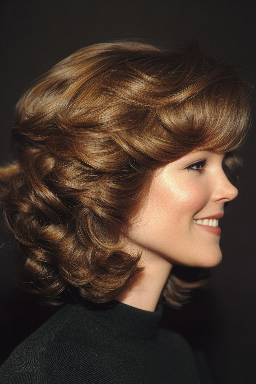 11. Toffee Brown Face-Framing Curls (70S Haircuts For Women) - 70S Haircuts For Women