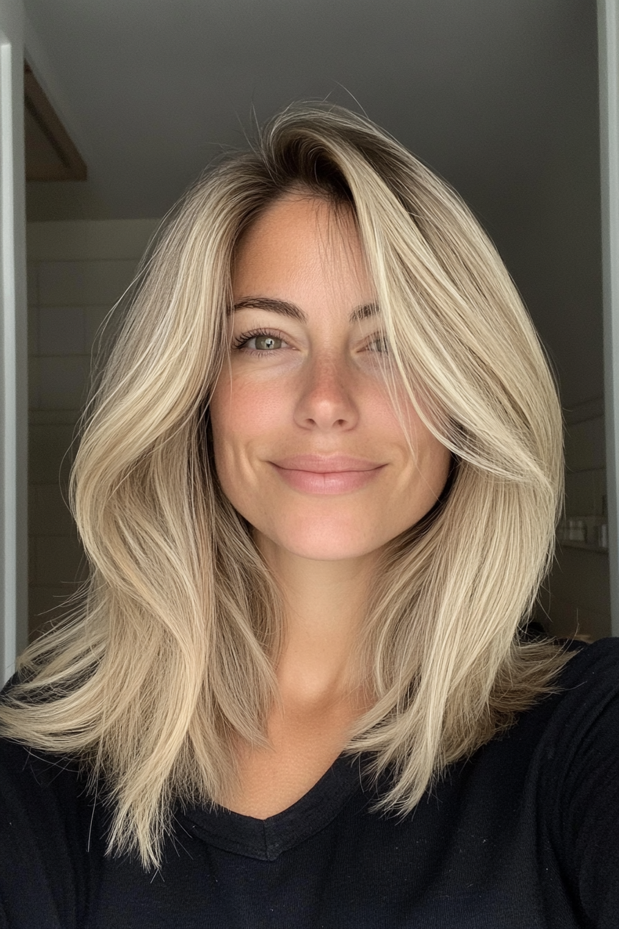 12. Ash Blonde Classic Flicked Ends (70S Haircuts For Women) - 70S Haircuts For Women