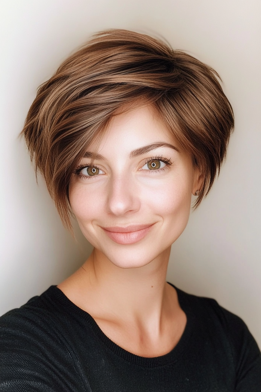 13. Cocoa Brown Feathered Pixie (70S Haircuts For Women) - 70S Haircuts For Women