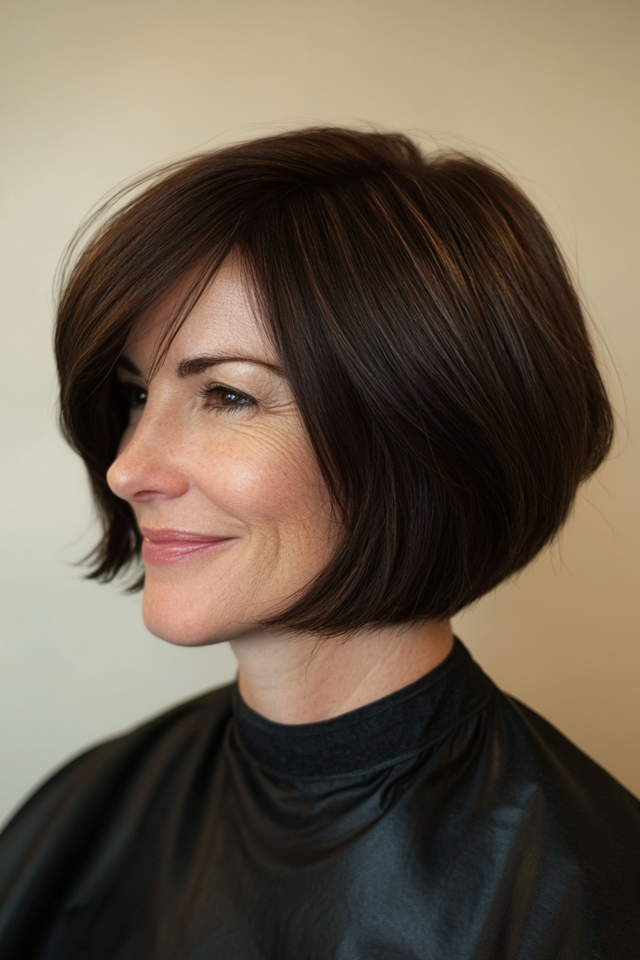 21. Dark Chocolate Flicked Bob (70S Haircuts For Women) - 70S Haircuts For Women