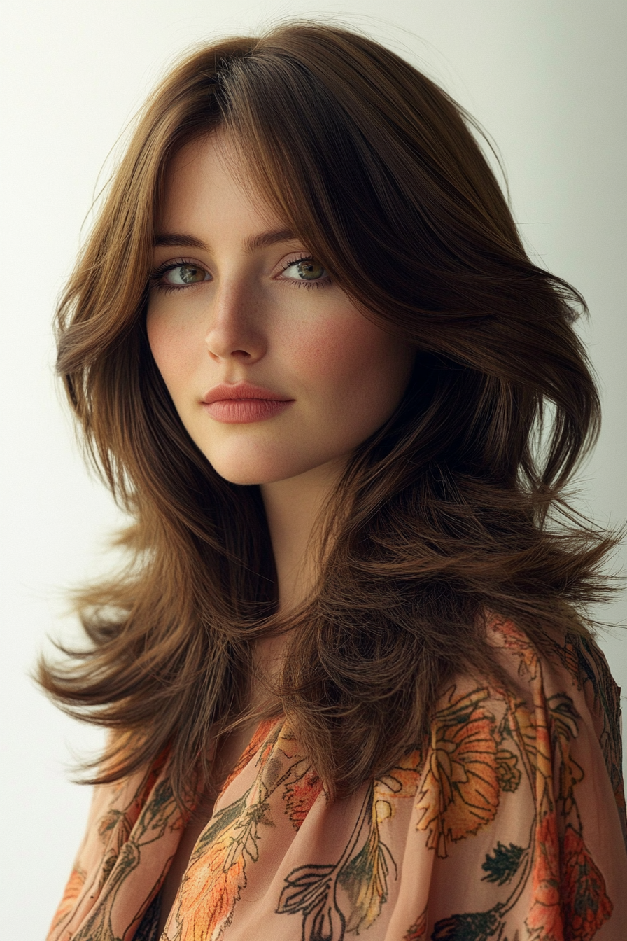 22. Chestnut Brown Layered Mullet (70S Haircuts For Women) - 70S Haircuts For Women