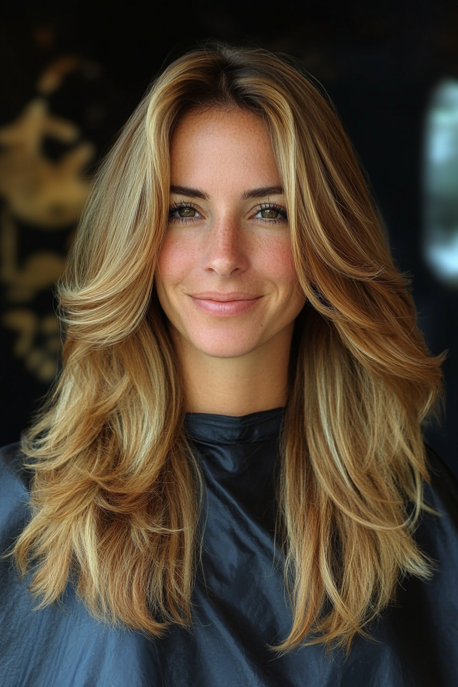 23. Warm Honey Cascading Layers (70S Haircuts For Women) - 70S Haircuts For Women