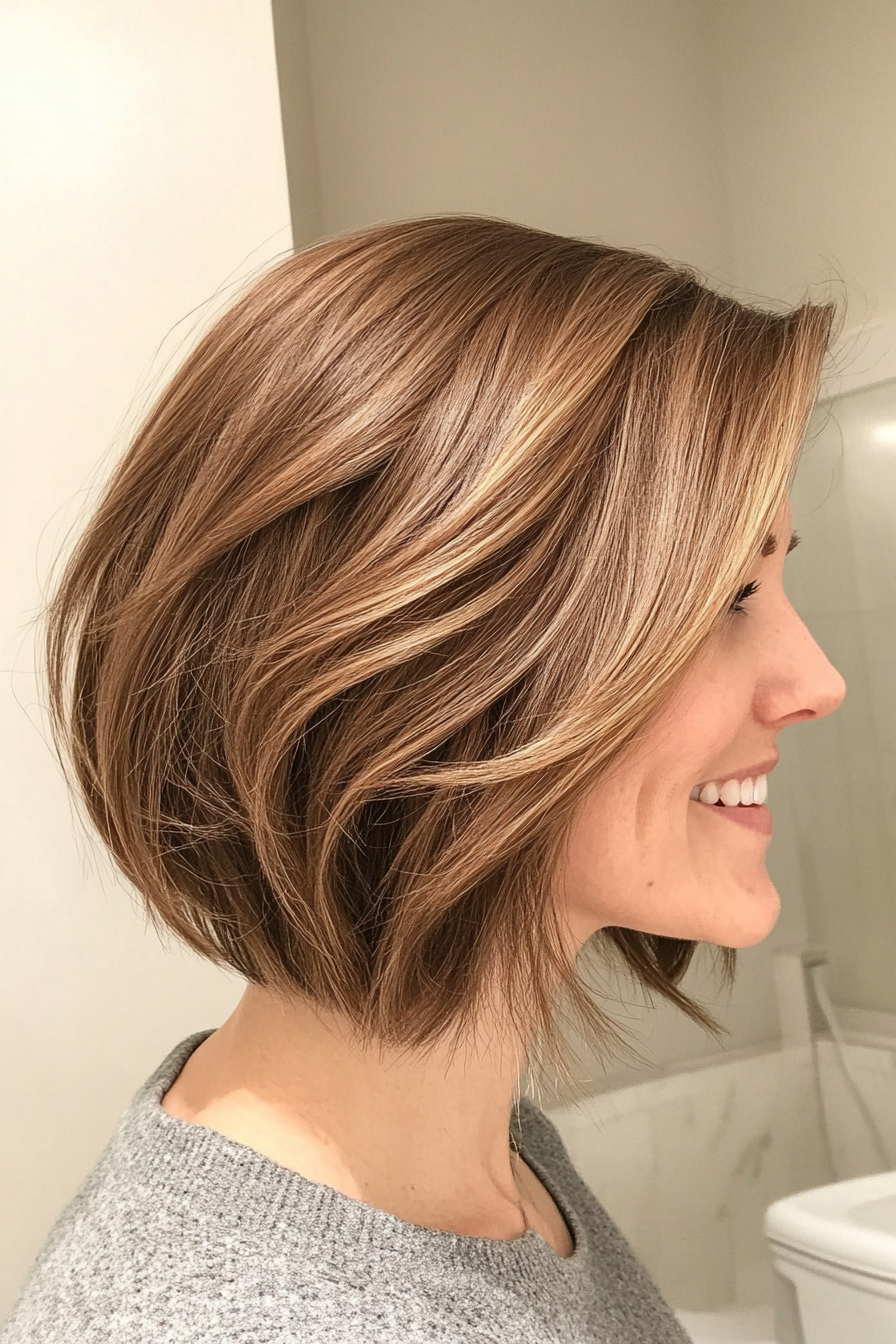 4. Feathered Bob in Honey Brown (Formal Bob Hairstyles) - Formal Bob Hairstyles