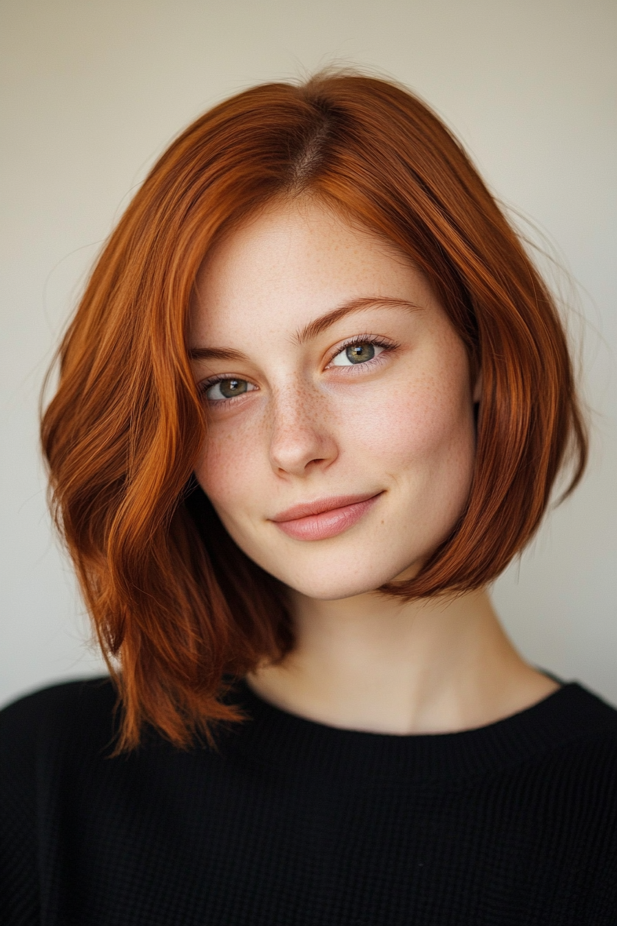 5. Side-Parted Bob in Deep Auburn (Formal Bob Hairstyles) - Formal Bob Hairstyles