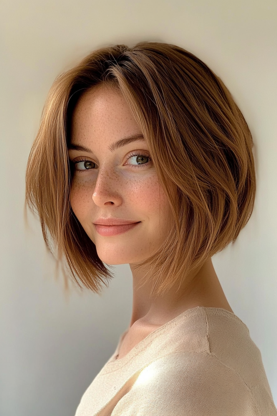 11. Choppy Bob in Light Chestnut (Formal Bob Hairstyles) - Formal Bob Hairstyles