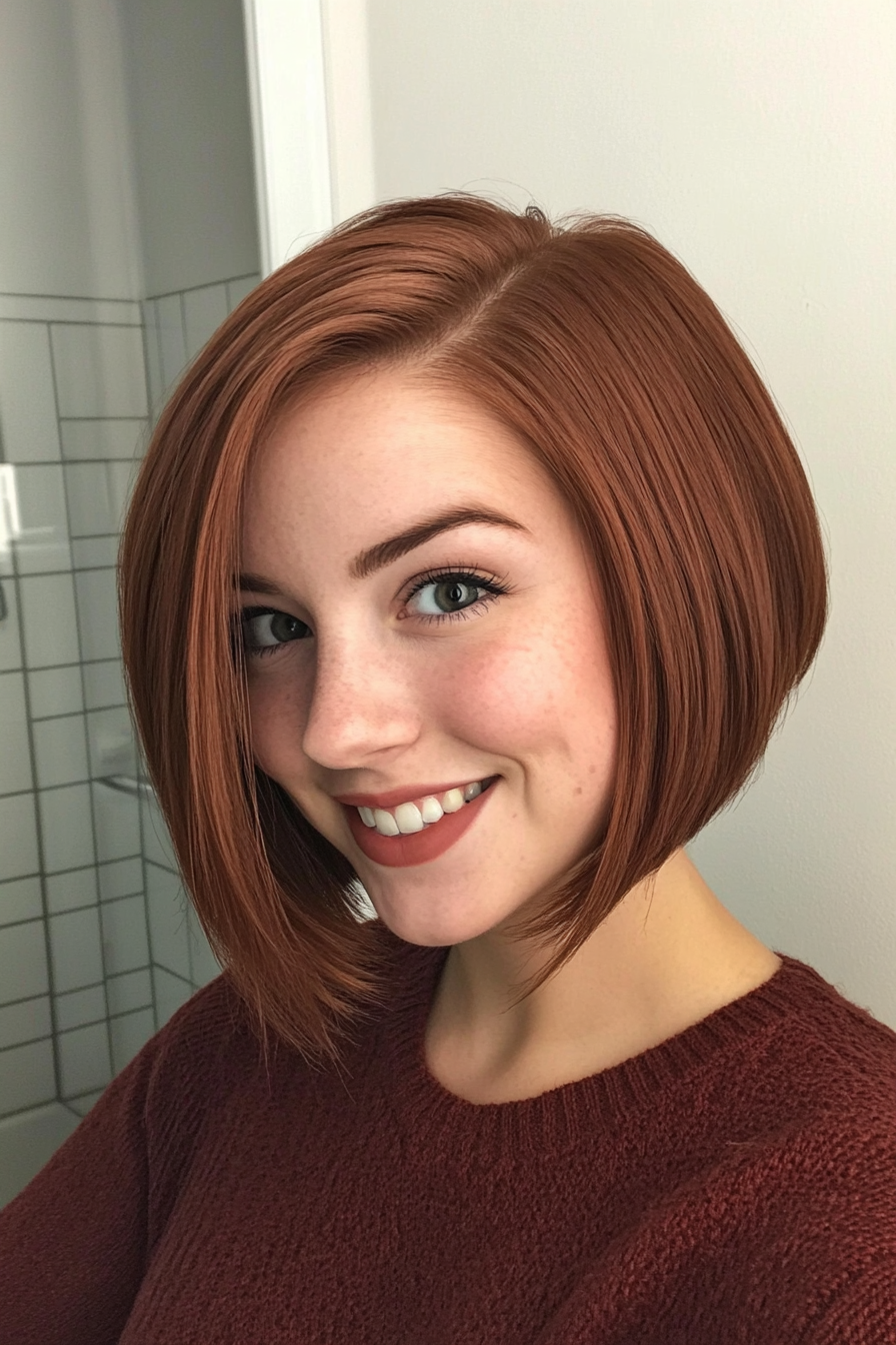 14. Tucked Bob in Warm Cinnamon (Formal Bob Hairstyles) - Formal Bob Hairstyles
