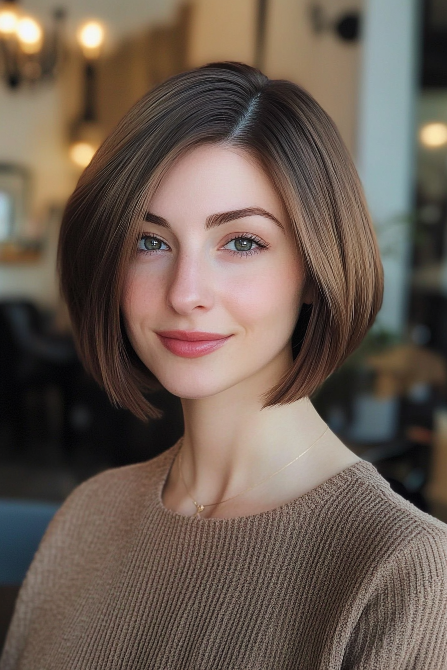18. French Bob in Warm Walnut (Formal Bob Hairstyles) - Formal Bob Hairstyles