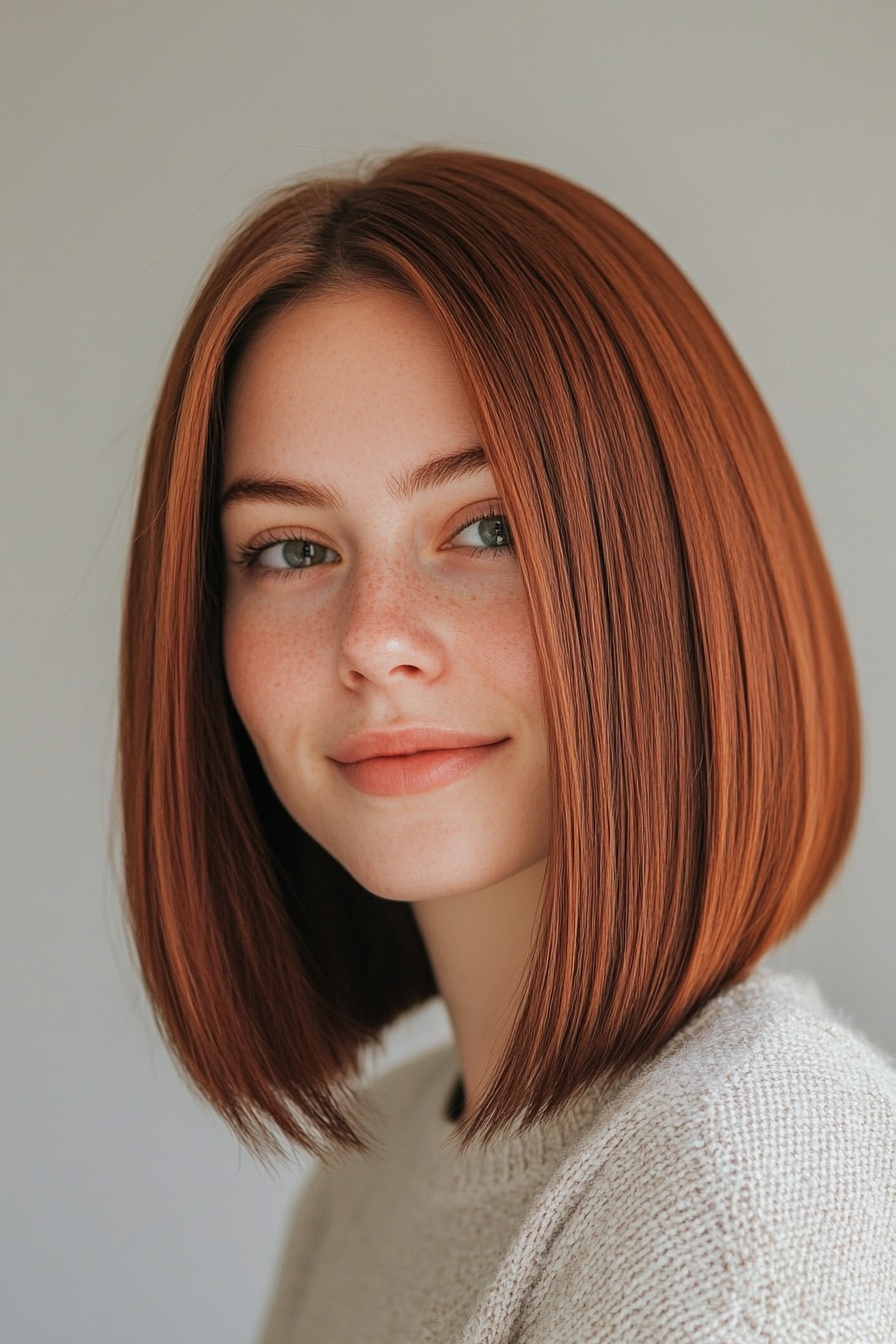 19. Silky Straight Bob in Chestnut Brown (Formal Bob Hairstyles) - Formal Bob Hairstyles
