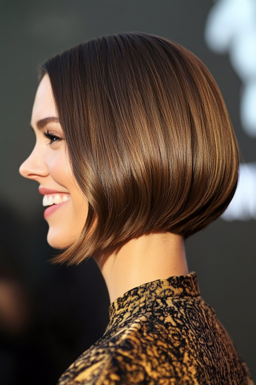 23. Tapered Bob in Rich Toffee (Formal Bob Hairstyles) - Formal Bob Hairstyles