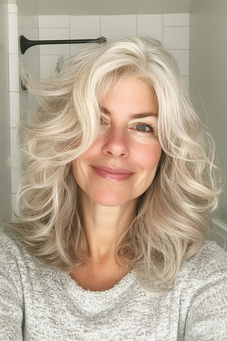 13. Shoulder-Length Cut with Soft Curls in Light Copper (Hairstyles For Women Over 60 With Fine Hair) - Hairstyles For Women Over 60 With Fine Hair