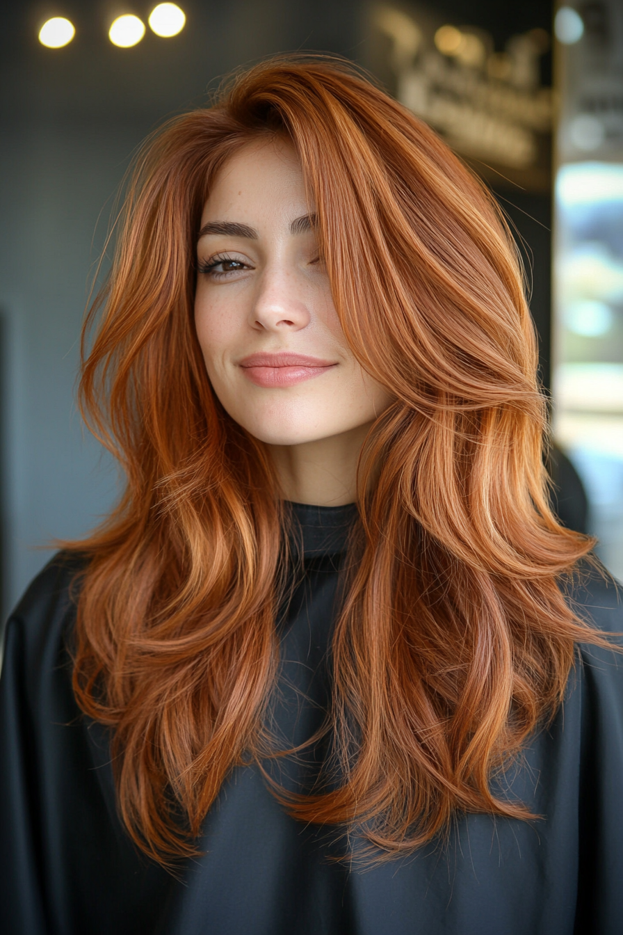 9. Long Shag with Auburn Tones (Long Haircuts For Thick Hair) - Long Haircuts For Thick Hair