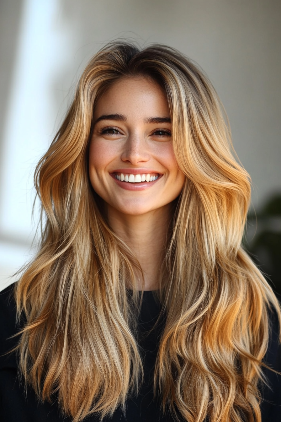 12. Textured Layers with Sandy Blonde (Long Haircuts For Thick Hair) - Long Haircuts For Thick Hair