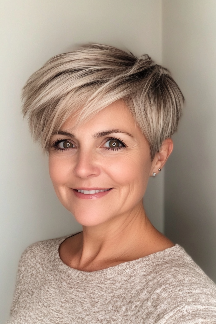 6. Classic Boyish Pixie in Sandy Blonde (Pixie Haircuts For Women Over 50) - Pixie Haircuts For Women Over 50