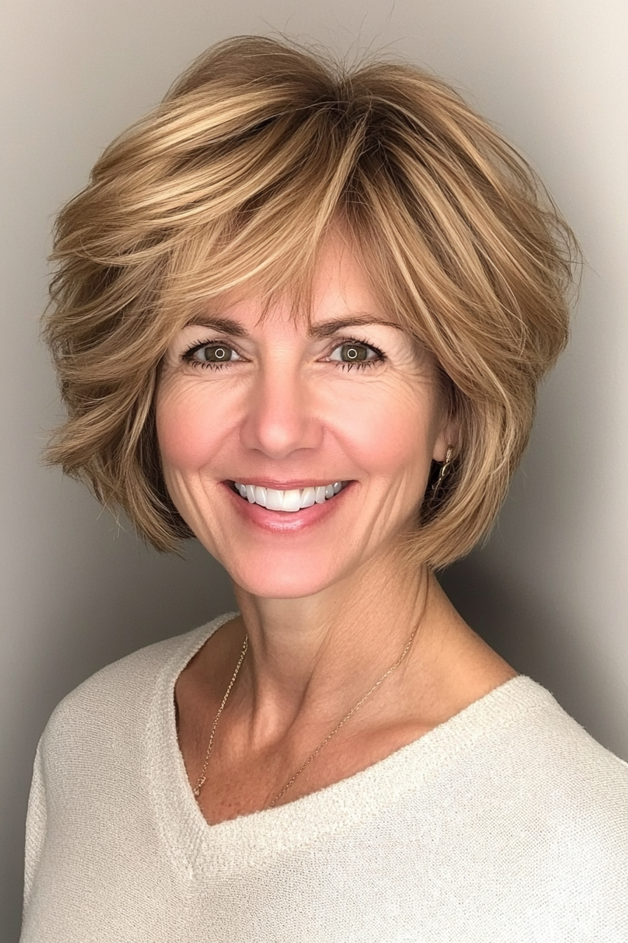 4. Layered Shag in Golden Blonde (Short Hairstyles For Women Over 60 With Thin Hair) - Short Hairstyles For Women Over 60 With Thin Hair