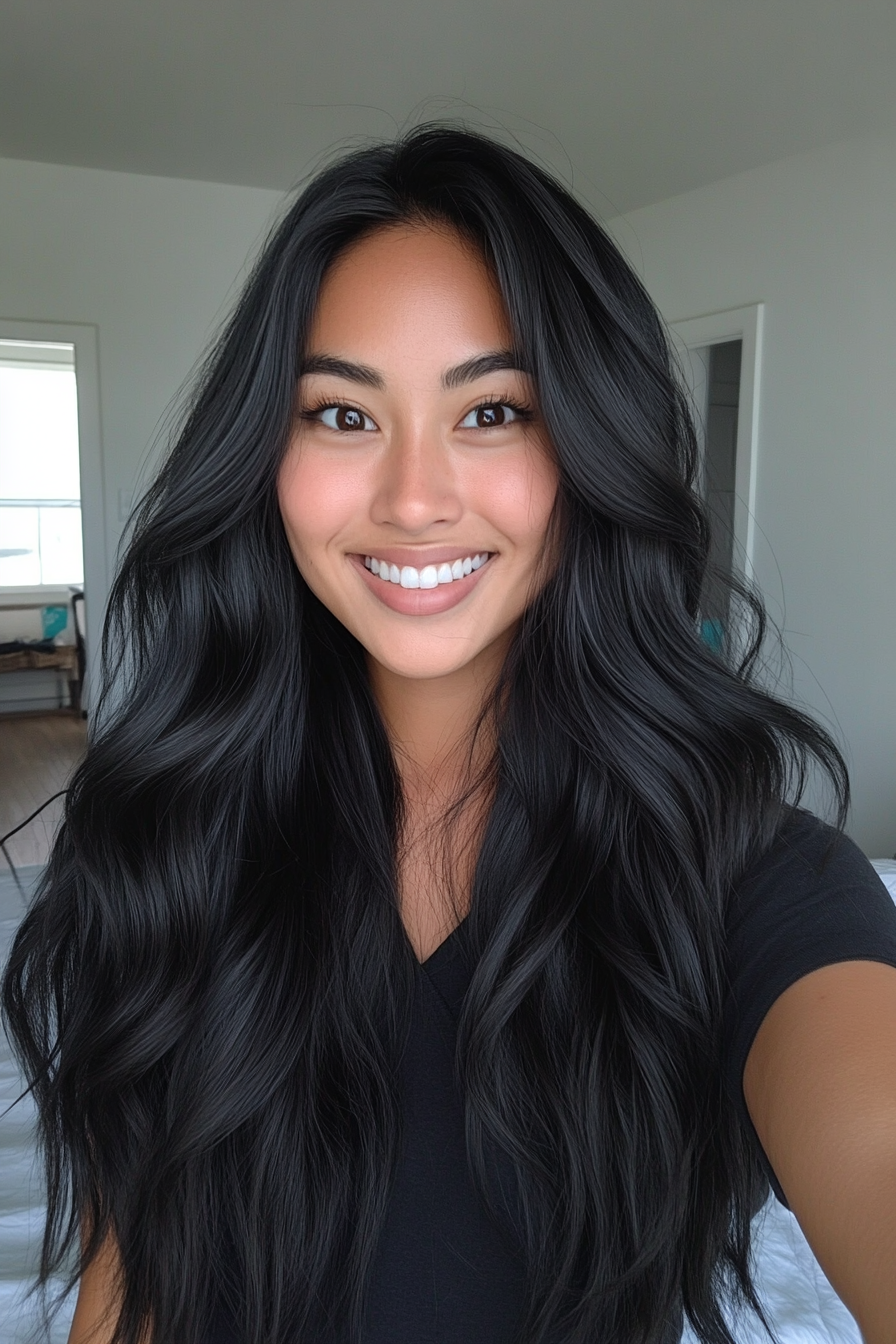 14. Flowing Tide Cut in Natural Black (Beach Hairstyles) - Beach Hairstyles