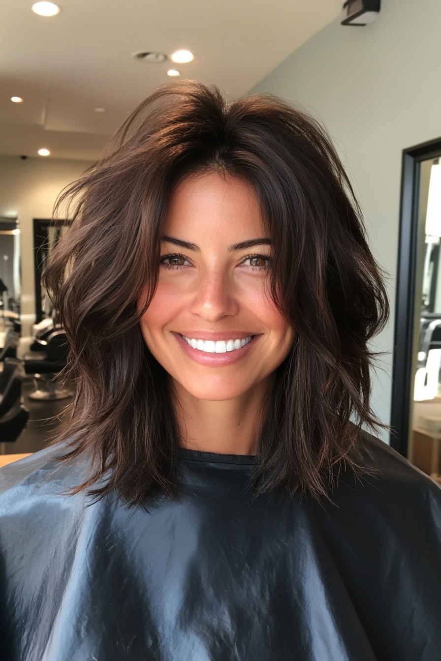 15. Driftwood Shag in Dark Mahogany (Beach Hairstyles) - Beach Hairstyles