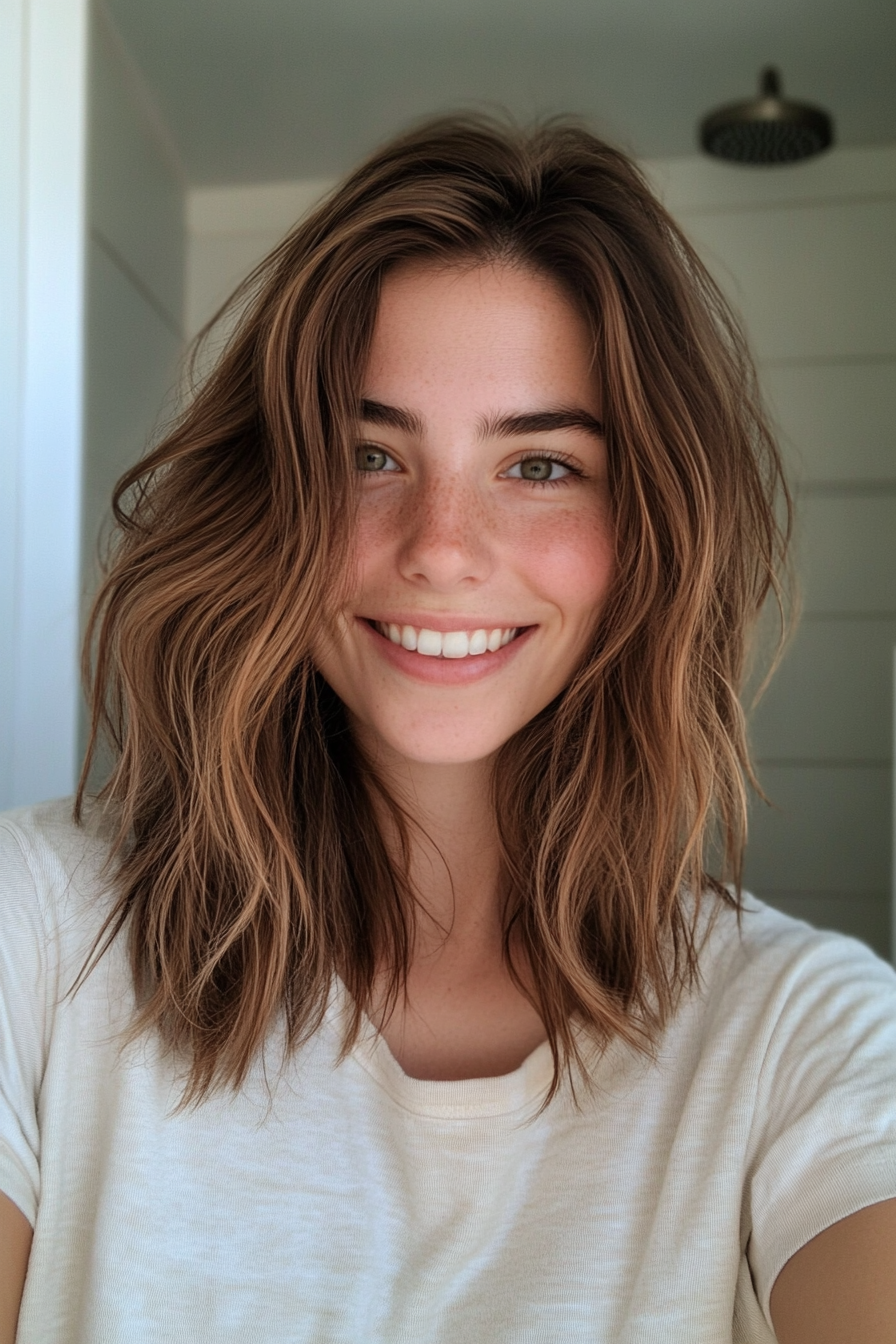 21. Undone Waves in Soft Brown (Beach Hairstyles) - Beach Hairstyles