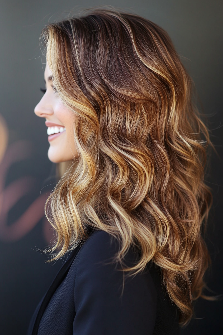 25. Golden Horizon Waves in Light Brunette (Beach Hairstyles) - Beach Hairstyles