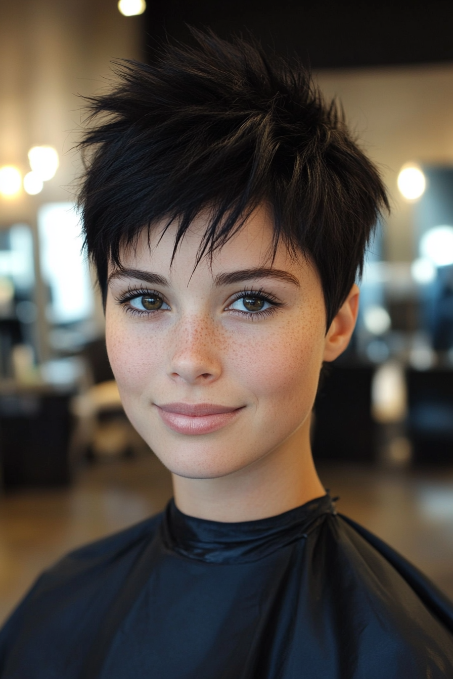 4. Choppy Spiked Crop in Natural Black (Short Spiky Haircuts For Fine Hair) - Short Spiky Haircuts For Fine Hair