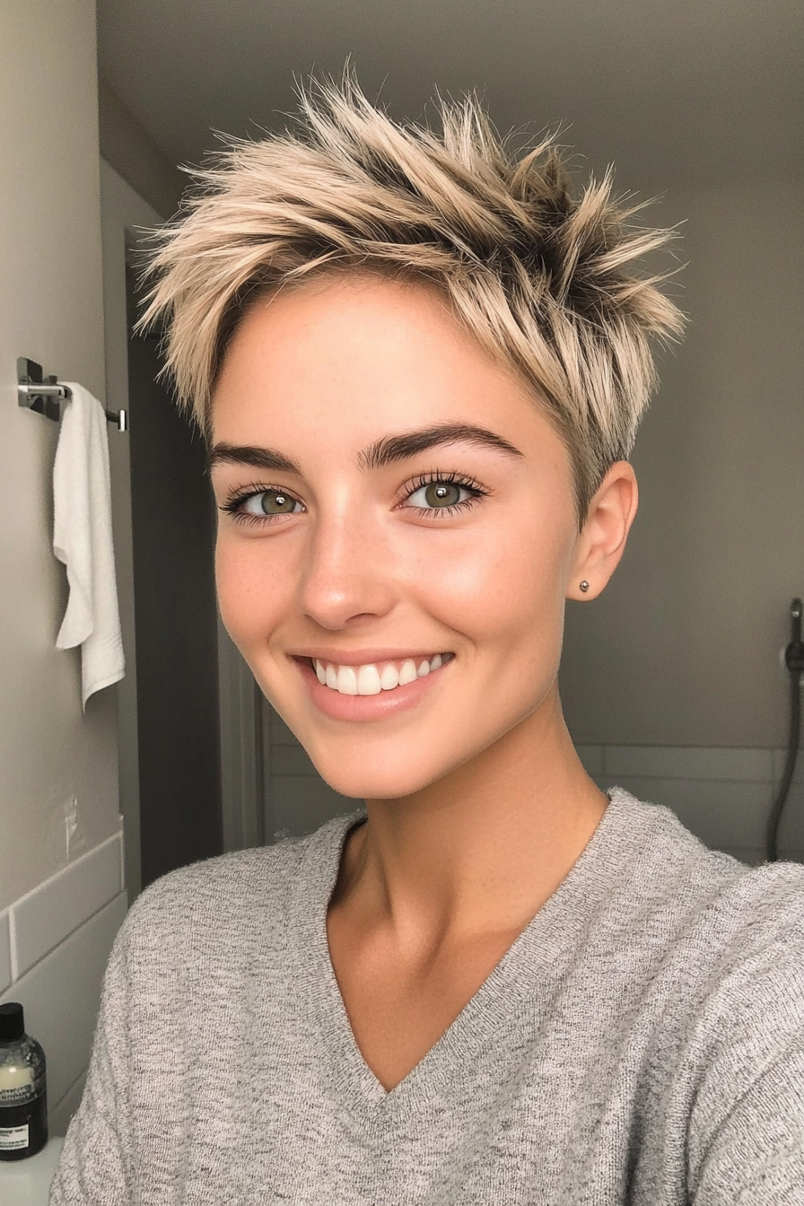 5. Softly Spiked Tapered Cut in Dark Blonde (Short Spiky Haircuts For Fine Hair) - Short Spiky Haircuts For Fine Hair