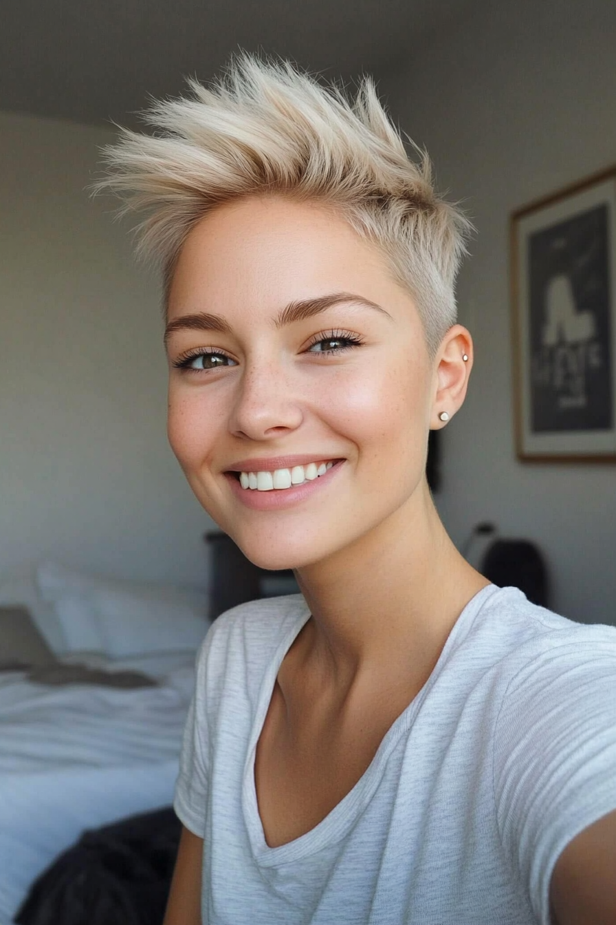 9. Undercut Pixie with Soft Spikes in Medium Ash Blonde (Short Spiky Haircuts For Fine Hair) - Short Spiky Haircuts For Fine Hair