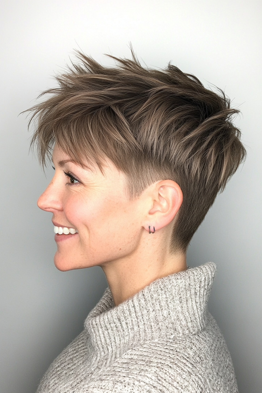 18. Piecey Spiked Crop in Medium Brown (Short Spiky Haircuts For Fine Hair) - Short Spiky Haircuts For Fine Hair