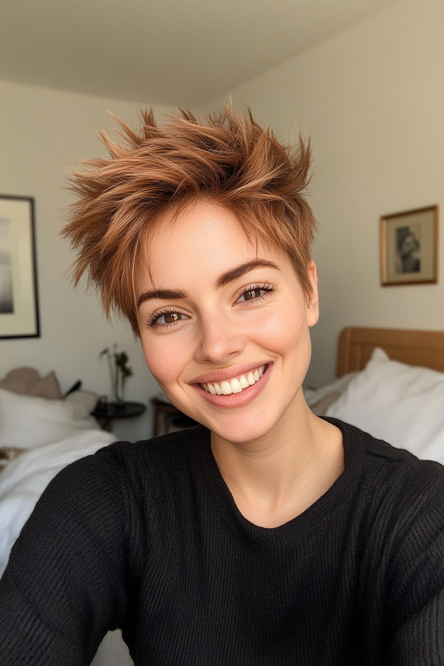 26. Wispy Textured Pixie in Light Chestnut Brown (Short Spiky Haircuts For Fine Hair) - Short Spiky Haircuts For Fine Hair