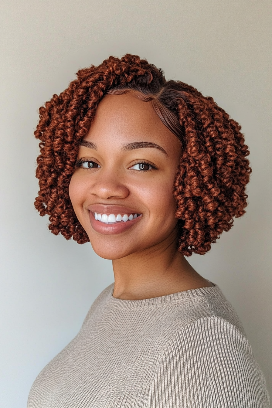 7. Twist-Out Crop in Deep Auburn (Short Hairstyles For Black Women) - Short Hairstyles For Black Women