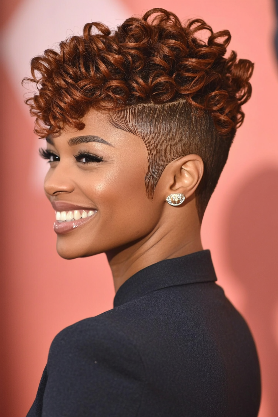 16. Tapered Coil Cut in Cinnamon Brown (Short Hairstyles For Black Women) - Short Hairstyles For Black Women