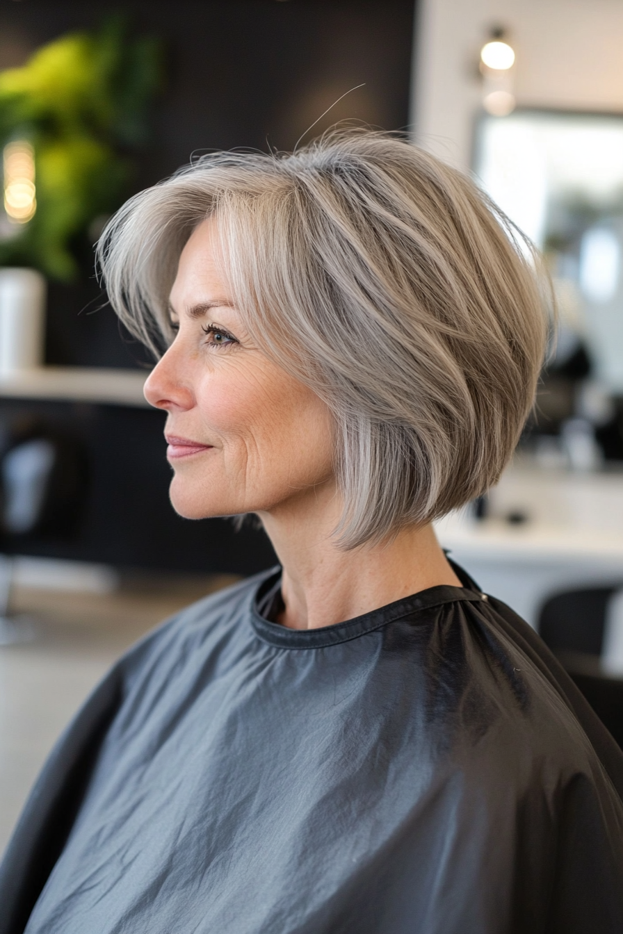 1. Soft Layered Bob in Ash Brown (Bob Haircuts For Women Over 60) - Bob Haircuts For Women Over 60