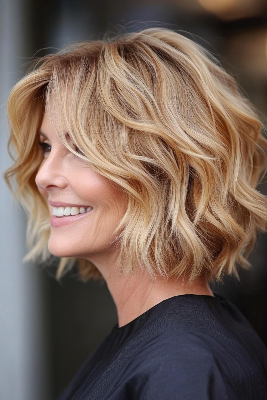 7. Textured Bob in Honey Blonde (Bob Haircuts For Women Over 60) - Bob Haircuts For Women Over 60